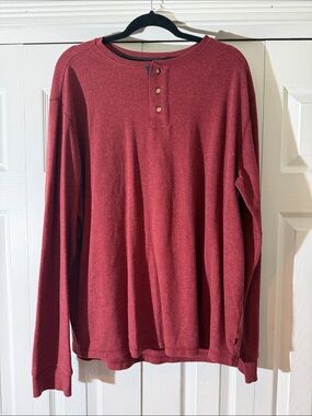 Levi's Red Long Sleeve Crewneck Tee with Gray Trim